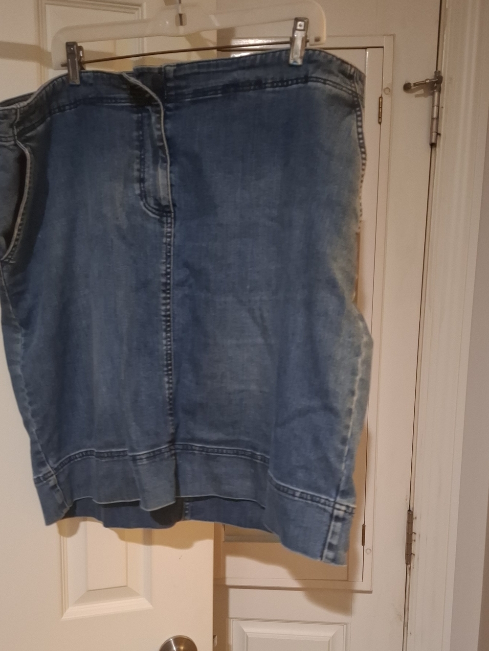 Talbots light blue denim straight skirt